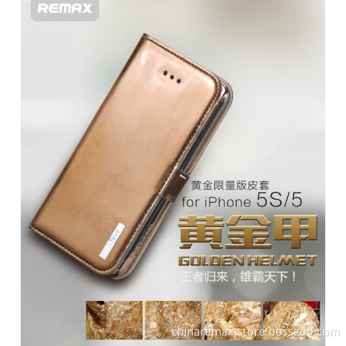 Remax Gloden PU Cover Mobile Phone Case for iPhone 5/5s